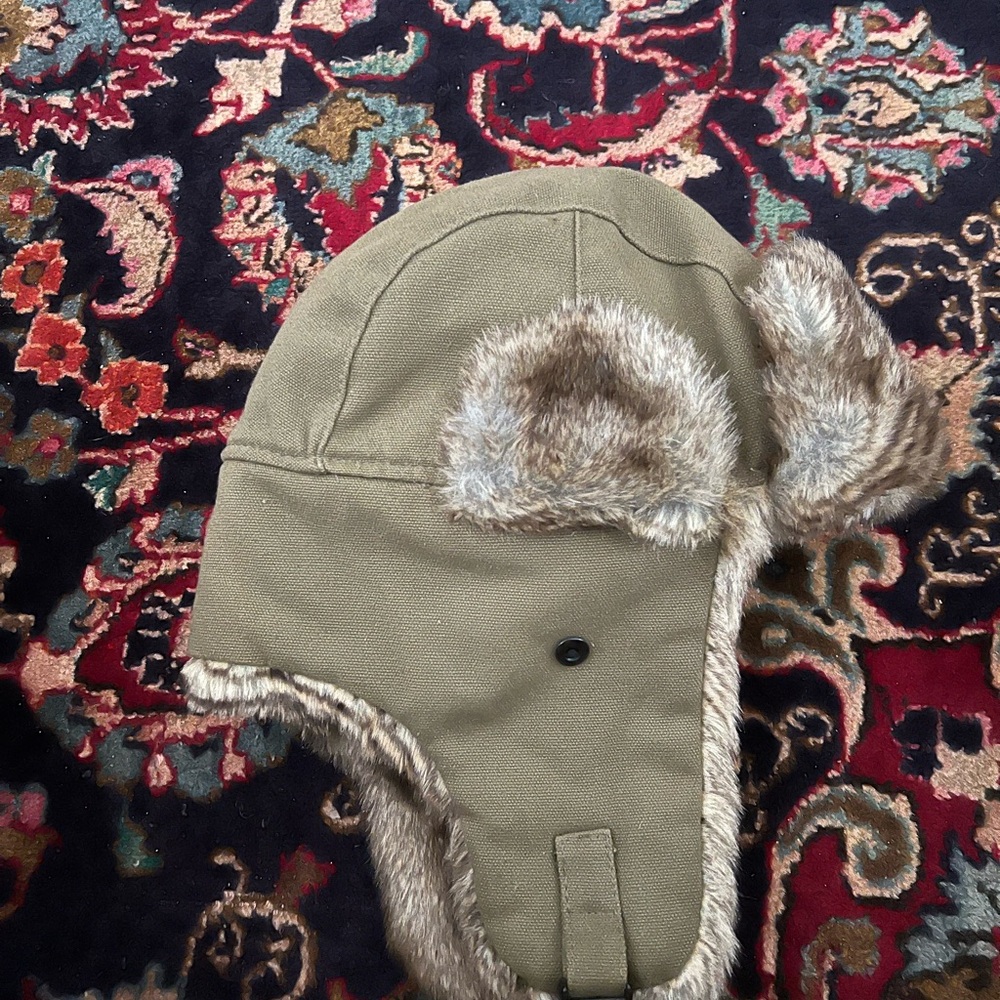 Faux Fur Trapper/Hunter/Military Cap w/Ear Flaps